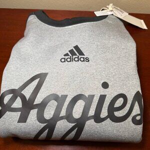 Adidas Texas A&M Aggies Aeroready Crew Pullover Sweatshirt Gray Black XL NWT